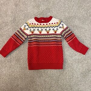 F&F Ugly Rudolph Boy’s Festive Red Heavy Sweater UK 6/7